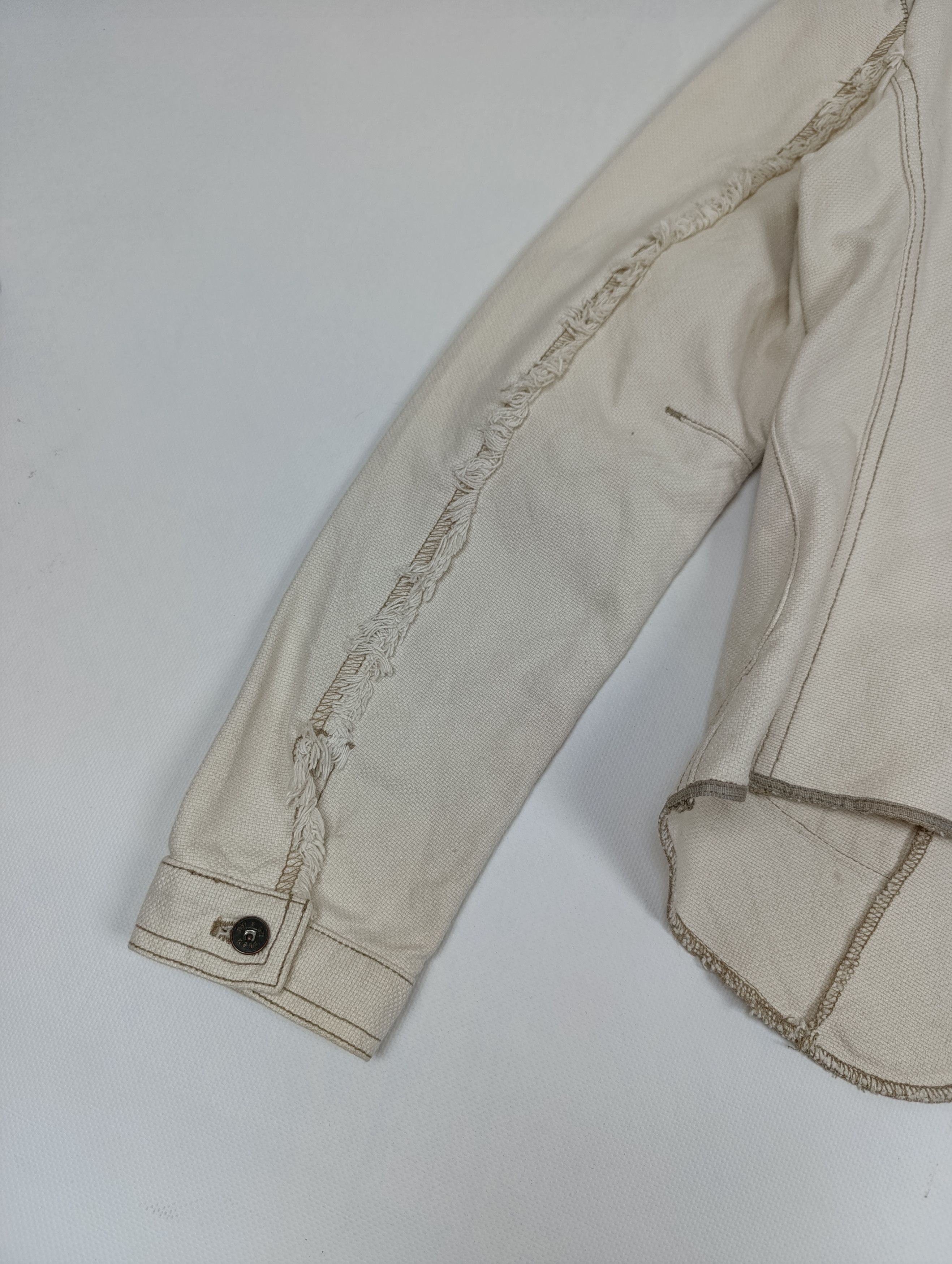 Marithe + Francois Girbaud VINTAGE MARITHE FRANCOIS GIRBAUD CANVAS FRAYED BLAZER JACKET Size M / US 6-8 / IT 42-44 - 19 Thumbnail