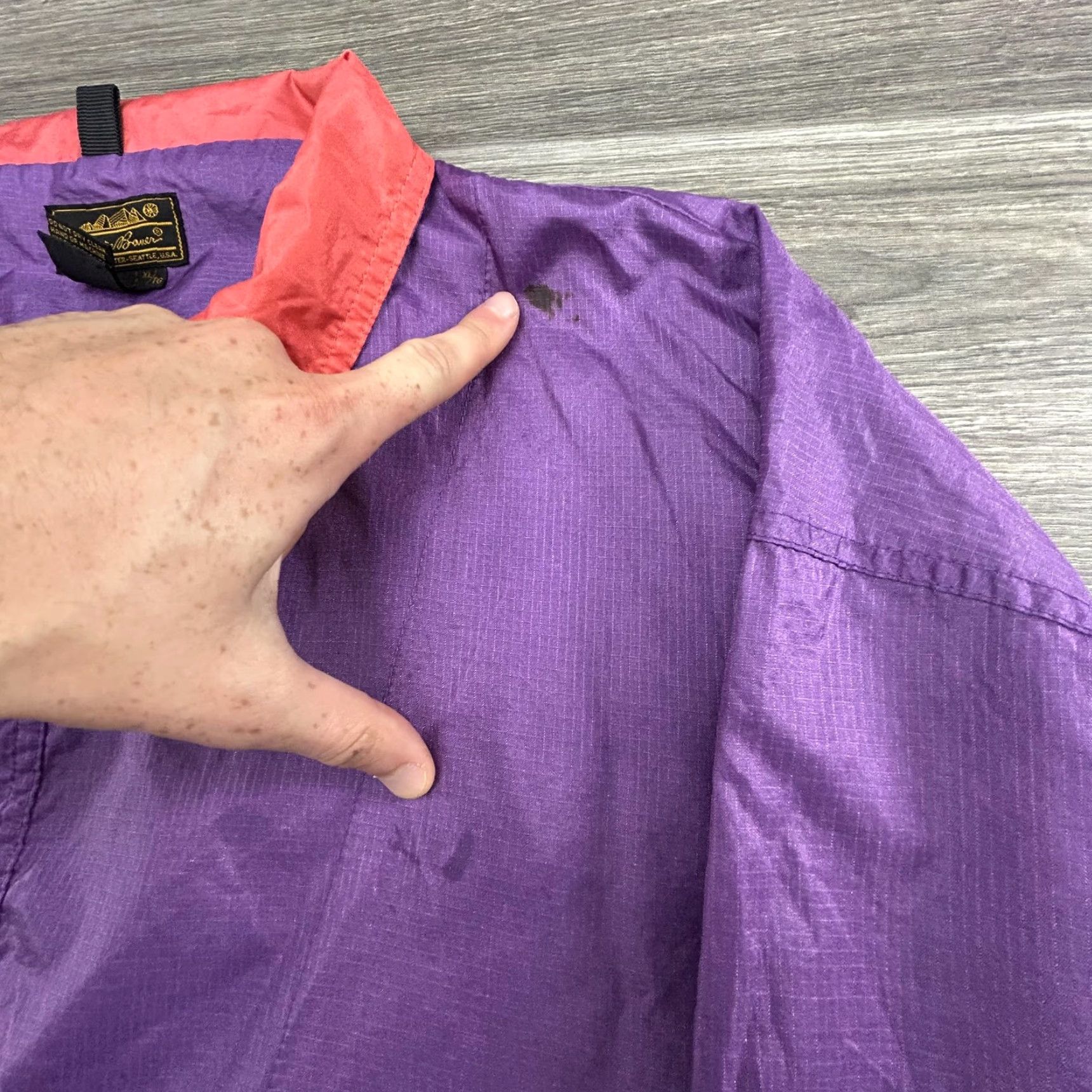 Eddie Bauer VINTAGE Eddie Bauer Jacket Mens XL Windbreaker Pouch Nylon 90s Outdoors Purple Red Collared Zip Pocket Size US XL / EU 56 / 4 - 7 Thumbnail