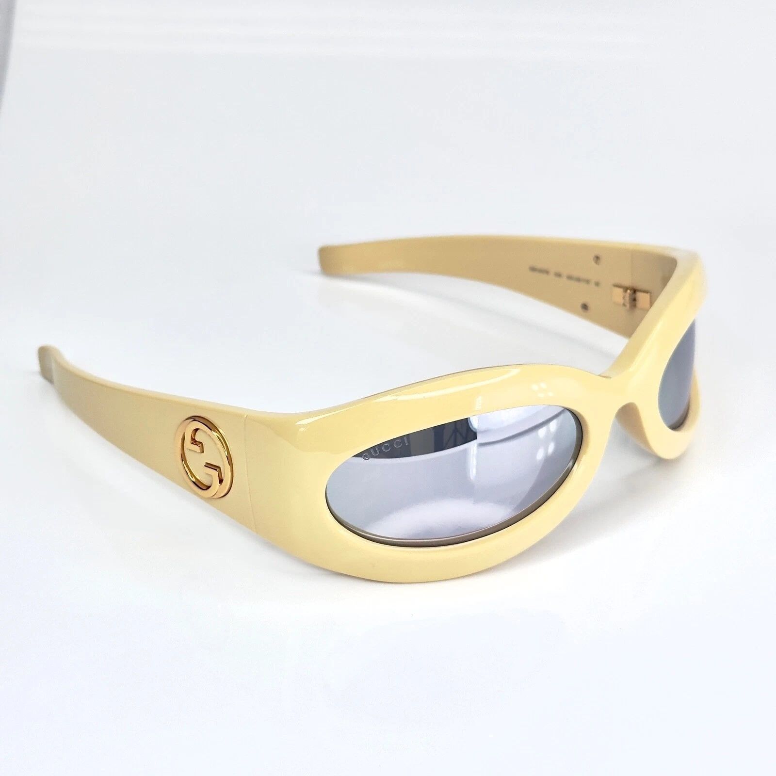 Gucci GUCCI GG1247S LOVE 1247 Ivory Silver Mirror Sunglasses 004 Size ONE SIZE - 9 Thumbnail