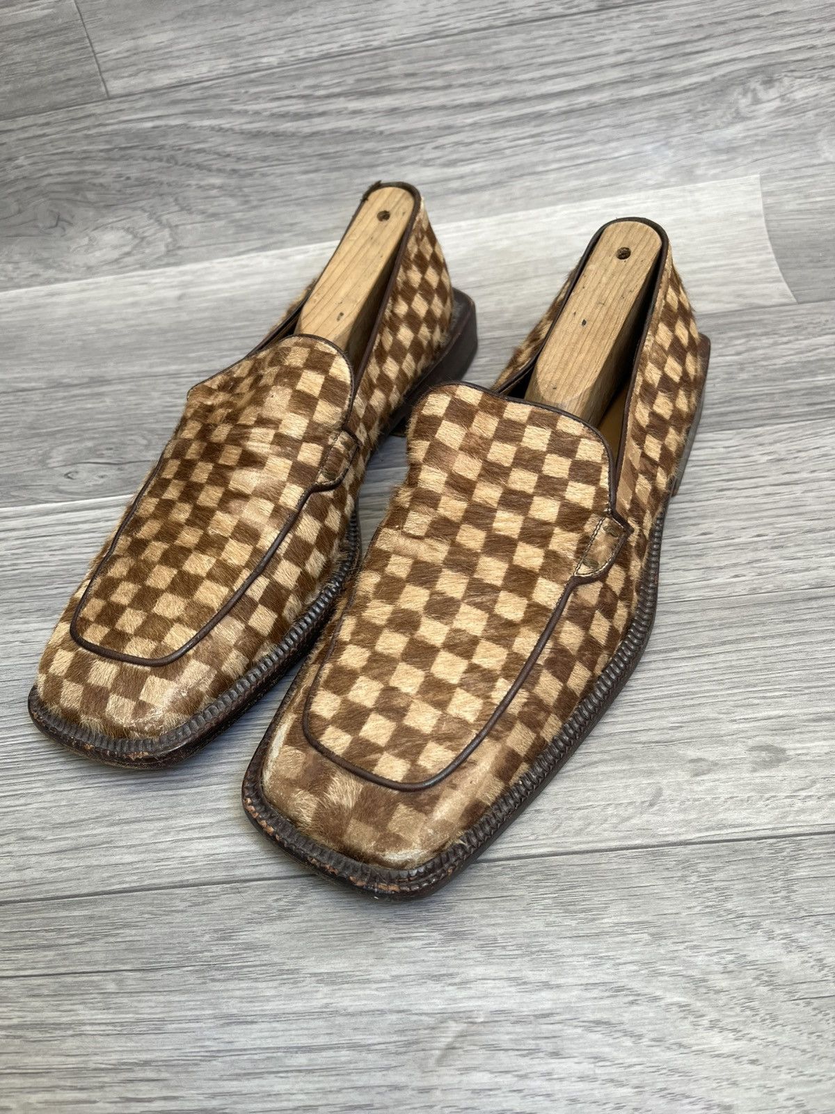Louis Vuitton Louis vuitton damier pony hair draft square toe loafer Size US 9 / EU 42 - 1 Thumbnail