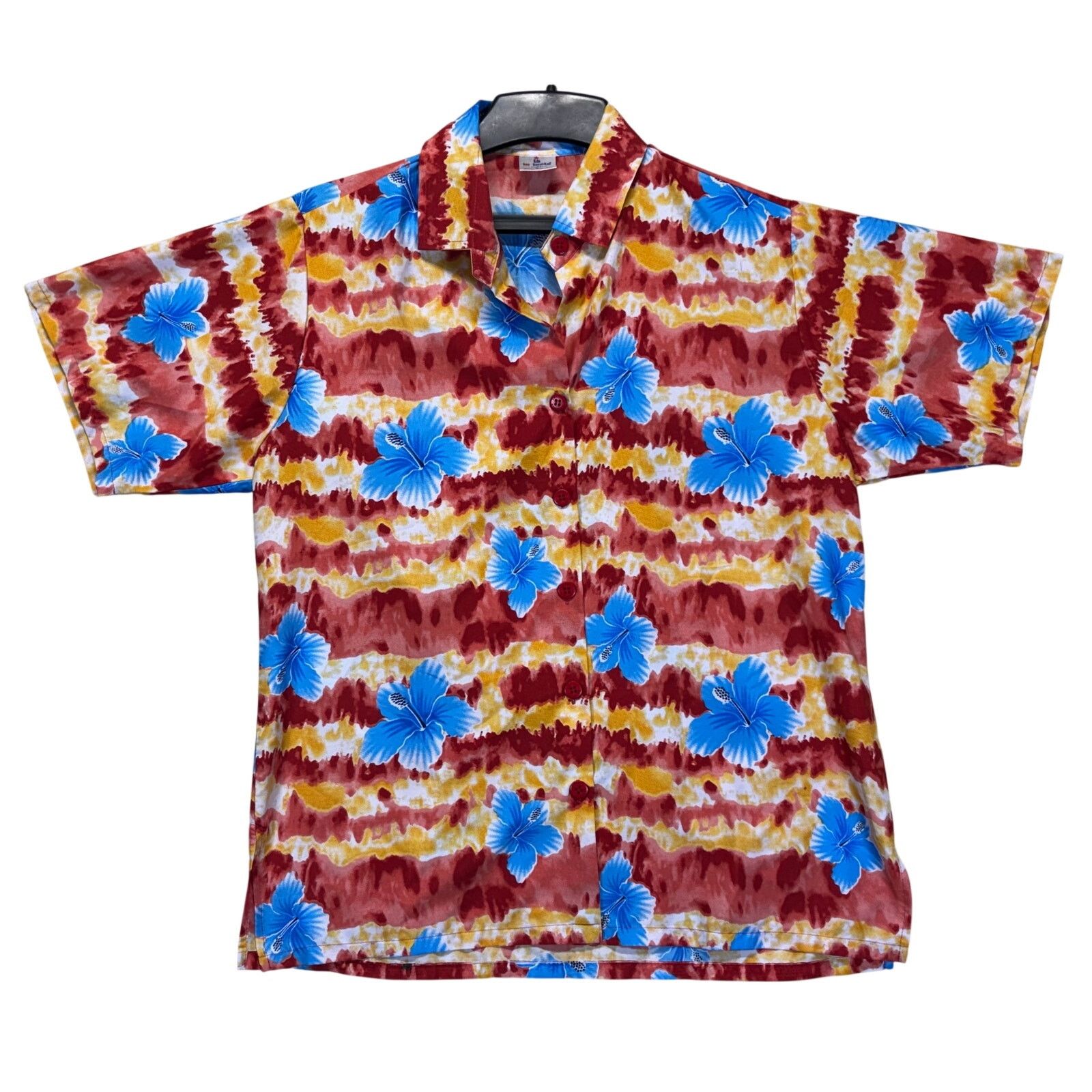The Unbranded Brand Laleela Hawaiian Floral Shirt Mens Medium Blue Red Button Up Size US M / EU 48-50 / 2 - 2 Thumbnail