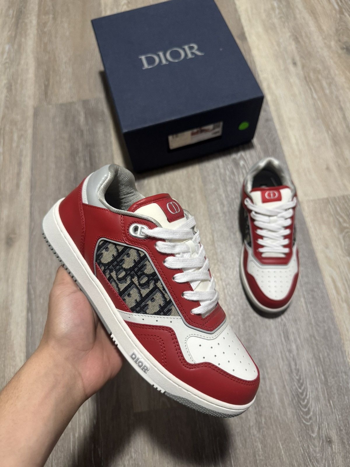 Dior Brand new red Dior oblique print trainers Size US 7 / EU 40 - 1 Thumbnail