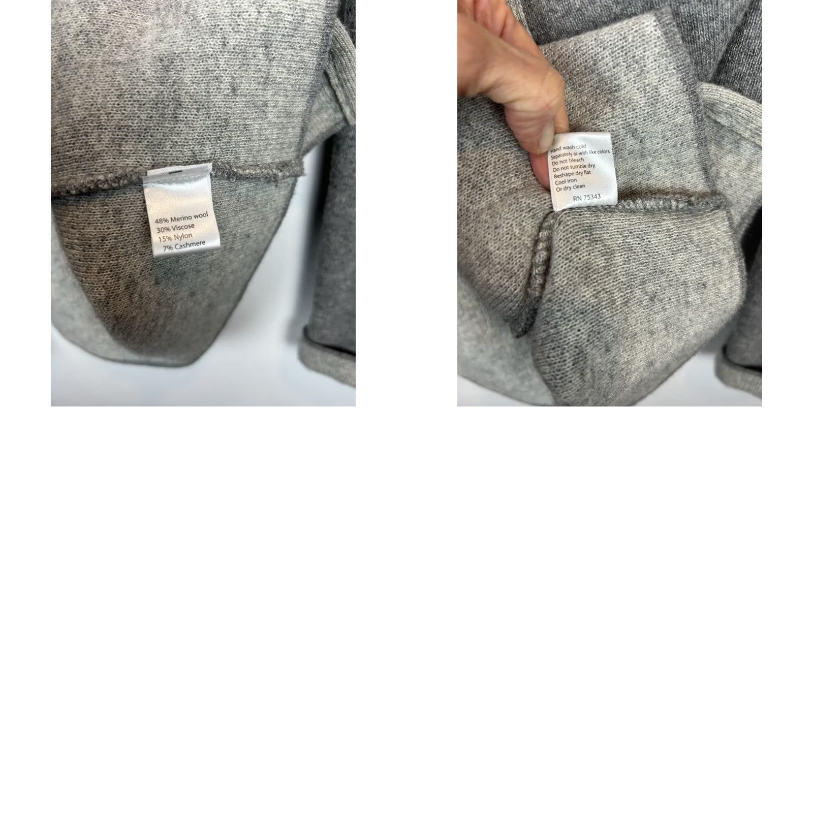 Vintage Benedetta B. Cardigan Sweater Women Small Gray Open Wool Cashmere Knit Regular Long Sleeve Vintage No Mens Womens Girls Size S / US 4 / IT 40 - 8 Thumbnail