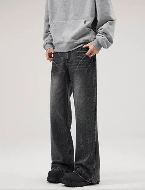Japanese Brand American retro lightning crack loose bootcut jeans Size US 32 / EU 48 - 2 Thumbnail