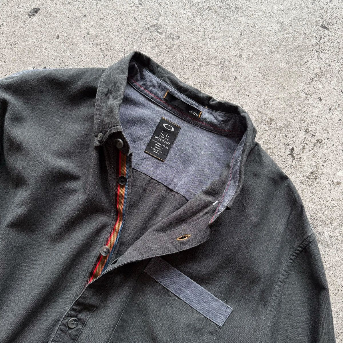 Oakley Oakley Icon Mens Gray Long Sleeve Button Down Shirt Slim Fit Size US L / EU 52-54 / 3 - 3 Thumbnail