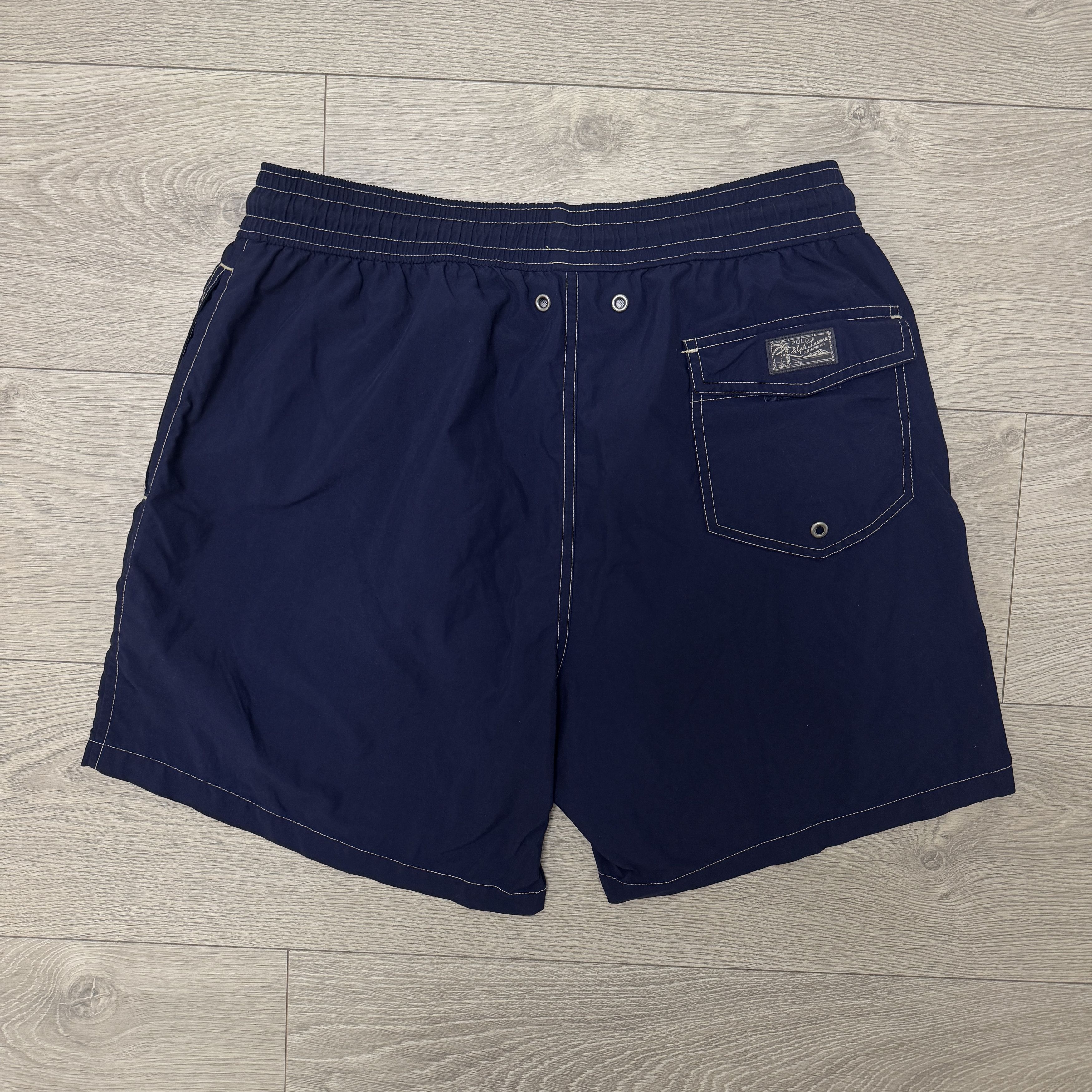 Polo Ralph Lauren Polo Ralph Lauren Nylon Swim Shorts Navy Yellow Logo Size US 32 / EU 48 - 3 Thumbnail