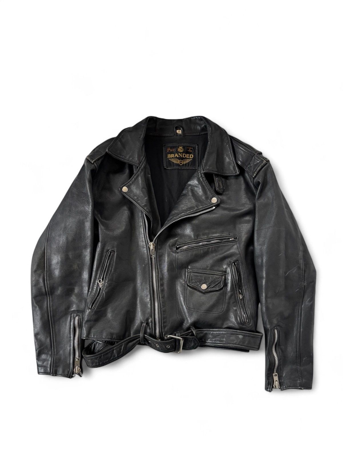 Vintage Vintage Biker Leather Jacket Size US M / EU 48-50 / 2 - 1 Thumbnail