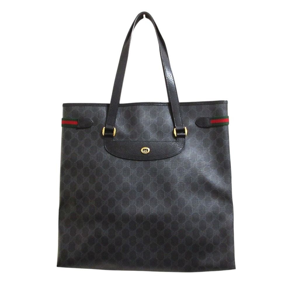 Gucci Gucci Gucci GG Supreme Shelleylines PVC Coated Canvas Tote Bag Leather Tote Bag 39.02.091 DUTY FREE for USA Size ONE SIZE - 1 Thumbnail