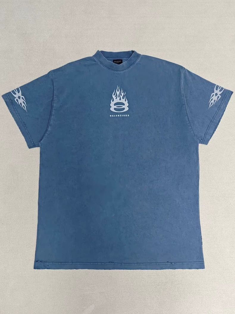 【送料関税込】Balenciaga Flame Short Sleeve T Shirt Balenciaga Flame Short Sleeve T Shirt Washed Out Black | END