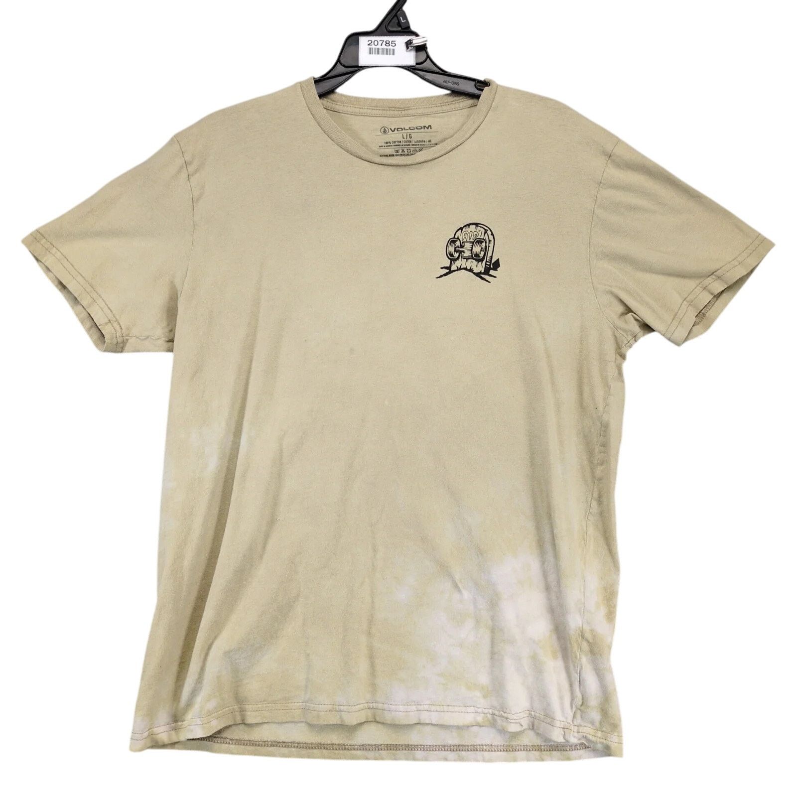 Volcom Volcom Skater Graphic T-Shirt Mens L Livin' Till Death Beige Size US L / EU 52-54 / 3 - 2 Thumbnail