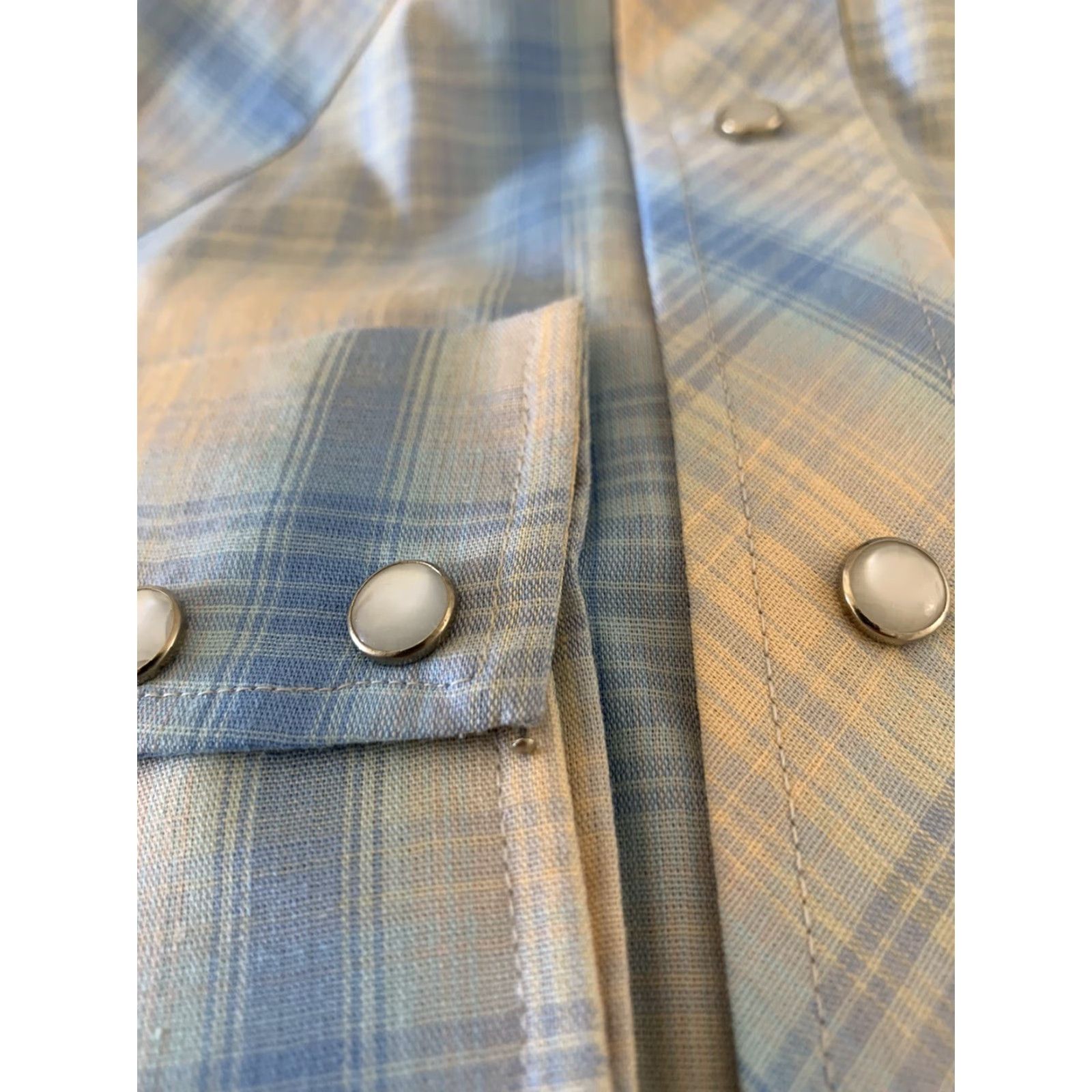 Vintage VINTAGE Penney’s RANCHCRAFT Blue Plaid Snap Button Western Shirt Mens 16 1/2 34 Blue Plaid Western Shirt Buttons Mens Size US L / EU 52-54 / 3 - 3 Thumbnail