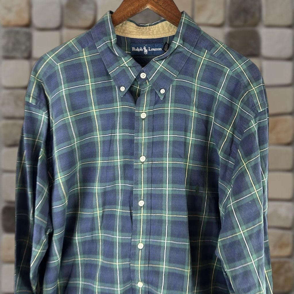 Ralph Lauren Ralph Lauren Shirt Plaid Blue Green 2XLT Tall Mens Button-Up Preppy Casual Classic Long Sleeve Size US XXL / EU 58 / 5 - 1 Thumbnail