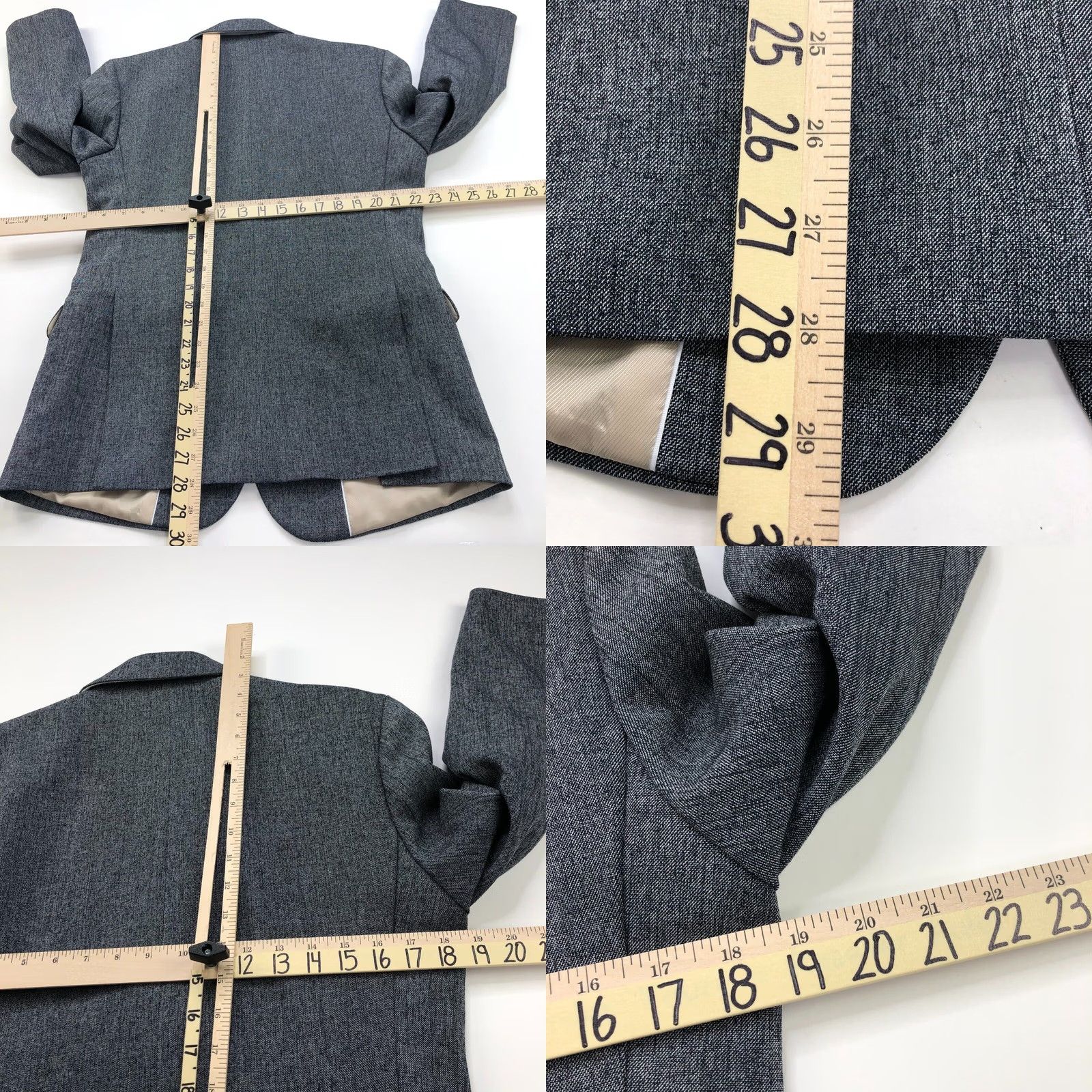 Vintage VINTAGE? Saint New York Gray Cotton Blend Two-Button Blazer Sport Coat Jacket Men 50 Regular Notch Lapel, Double-Vented, Dry Clean Only Size 50R - 9 Thumbnail