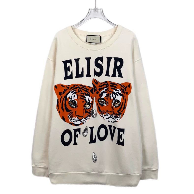 Gucci Gucci Beige logo pattern printed cotton round-neck long-sle Size US L / EU 52-54 / 3 - 1 Thumbnail