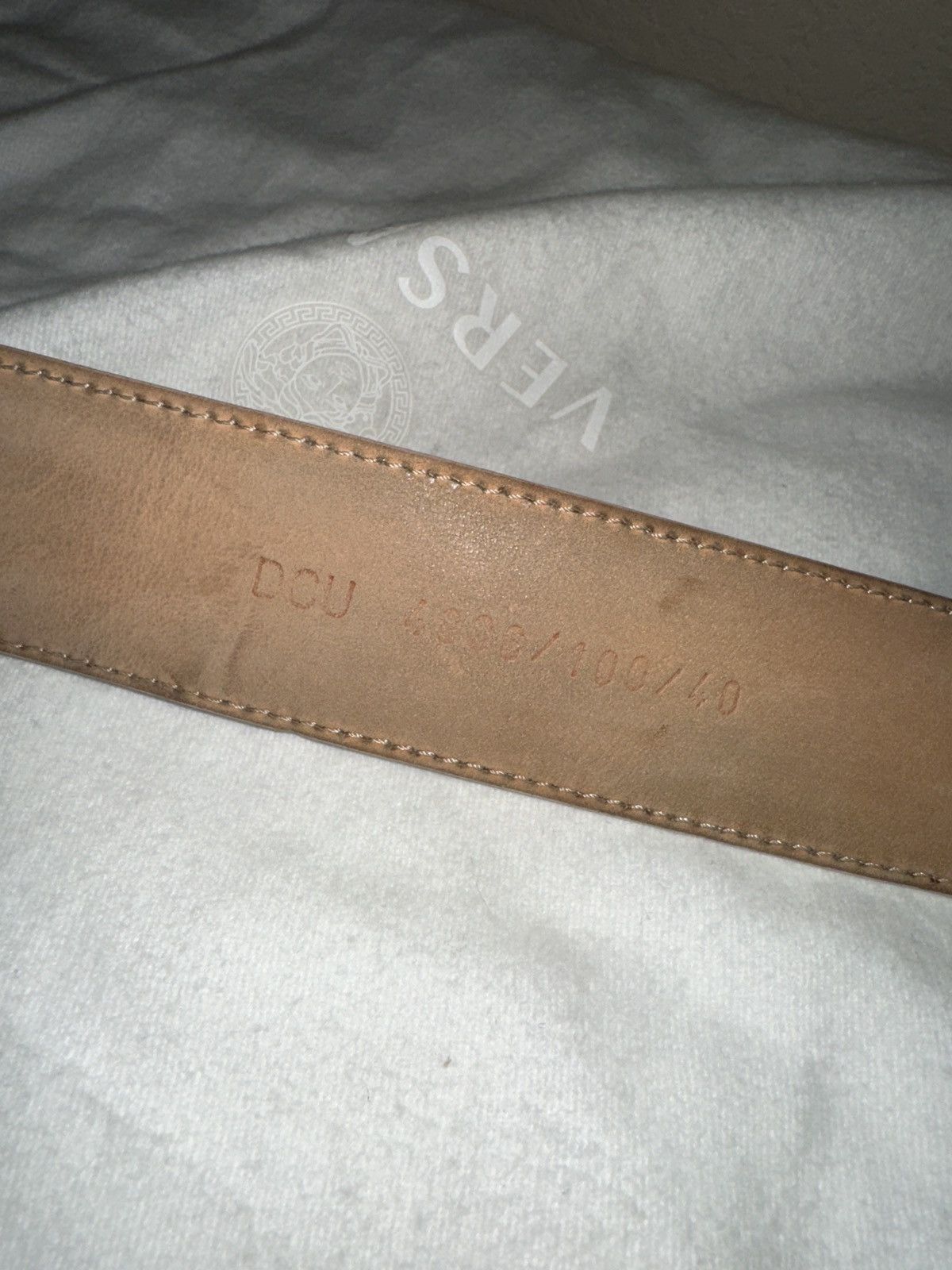 Versace Medusa Leather Belt White Size 40 - 1 Thumbnail