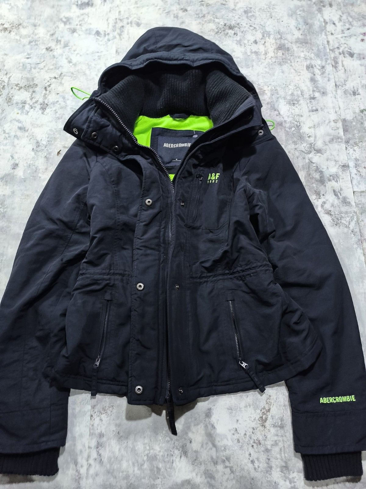 Abercrombie & Fitch All Weather Jacket Y2k Cute Neon Green
