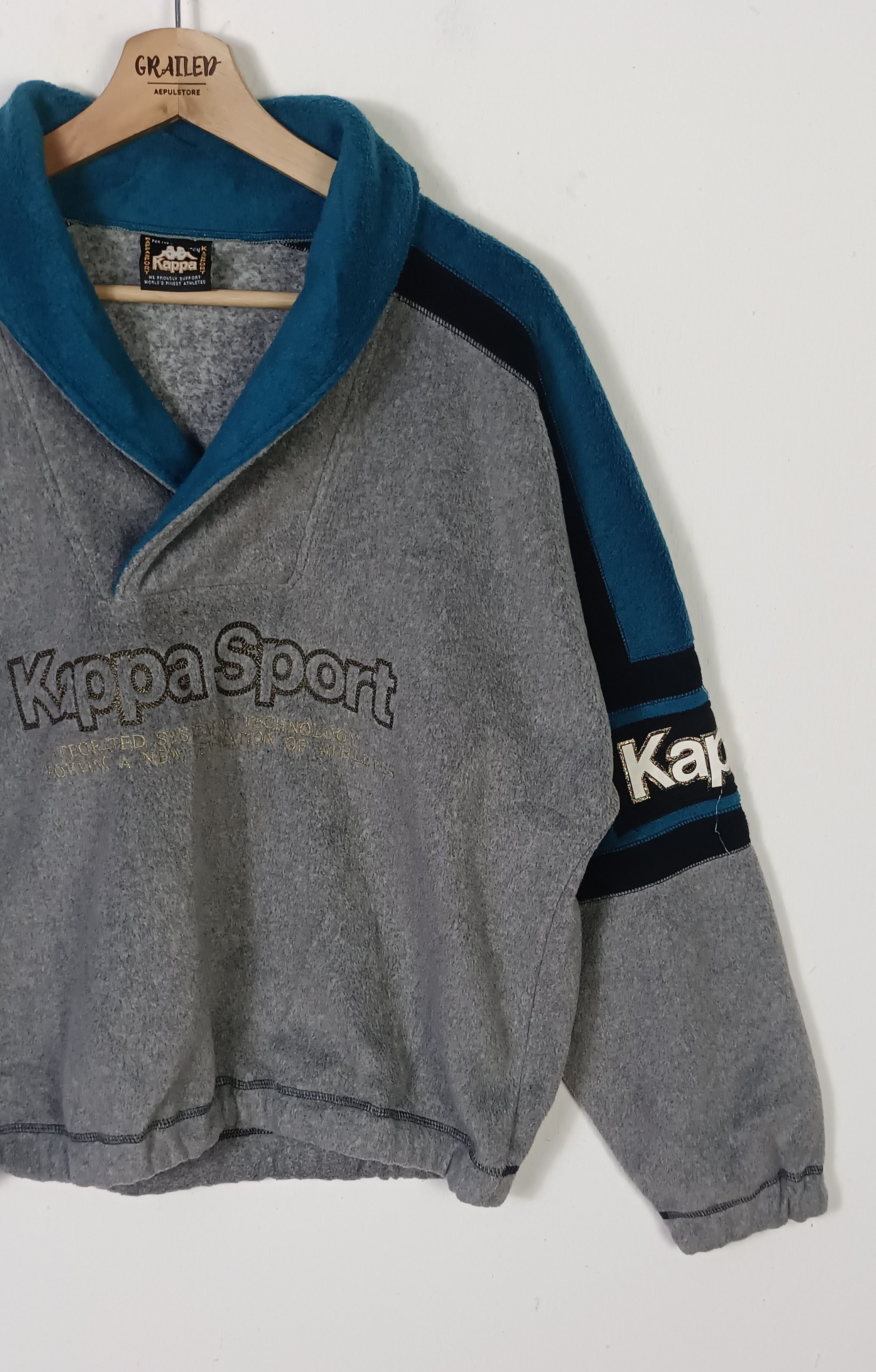 Kappa Vintage 90s Kappa Sport Spell Out Fleece Size US XL / EU 56 / 4 - 4 Thumbnail