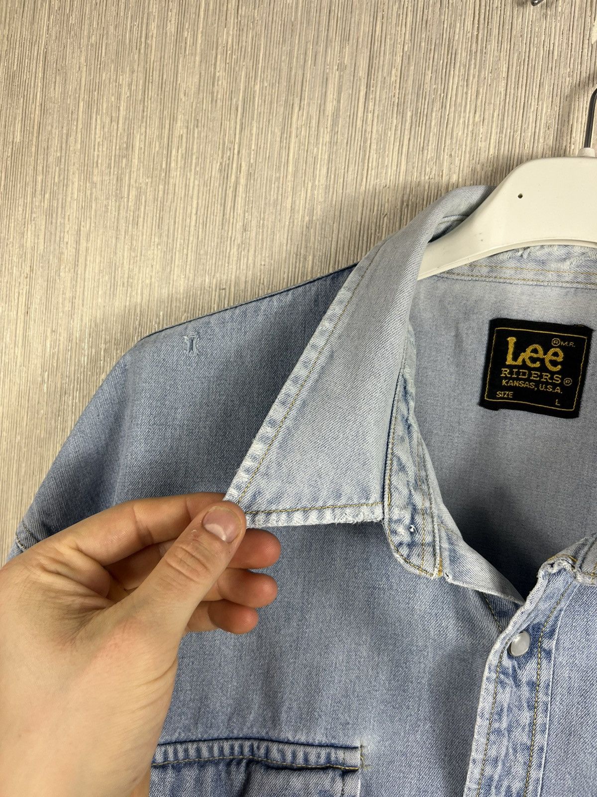 Lee × Vintage Vintage Lee Riders distressed denim thrashed cowboy shirt Size US L / EU 52-54 / 3 - 11 Thumbnail