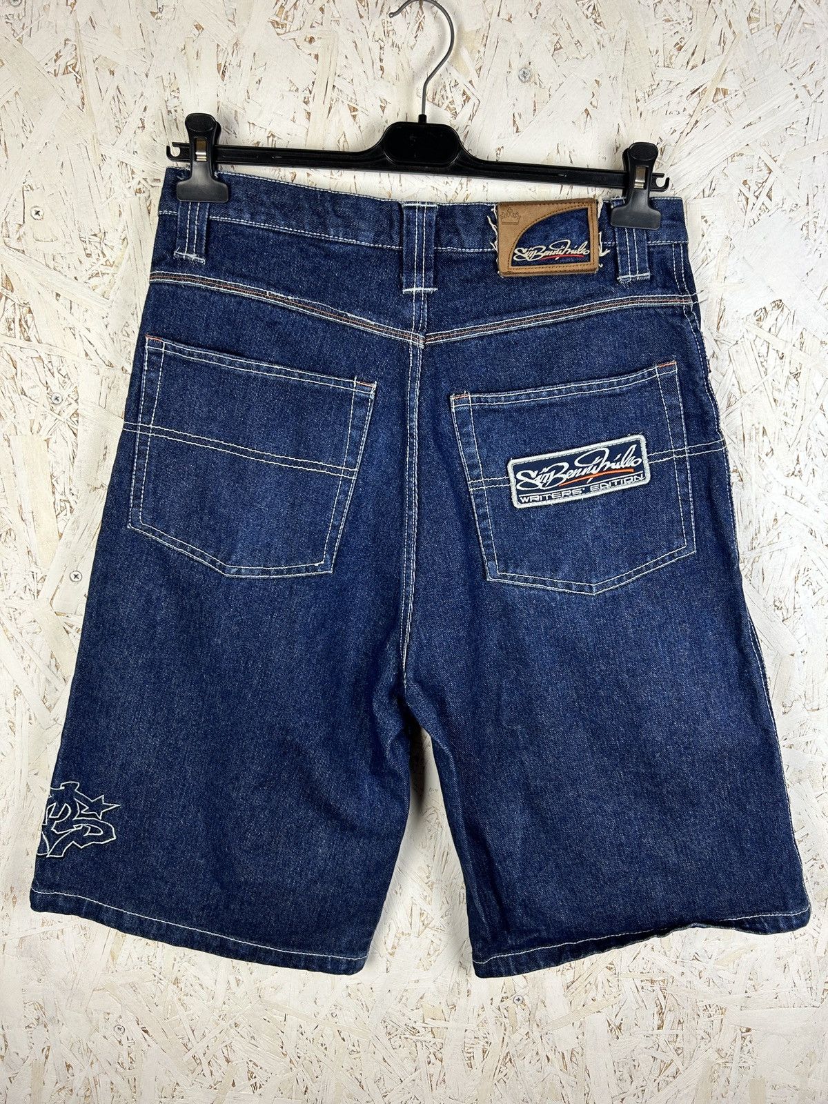 Vintage Vintage Sir Benni Miles Baggy Rap Embroidery Denim Shorts 34 Size US 34 / EU 50 - 1 Thumbnail