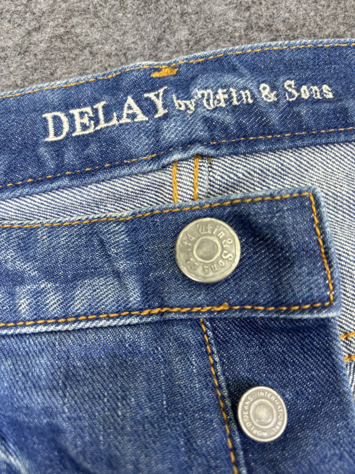 Japanese Brand 💥Insane Style💥fin&Sons Japan Smoky Fades Denim K6 Size US 34 / EU 50 - 6 Thumbnail