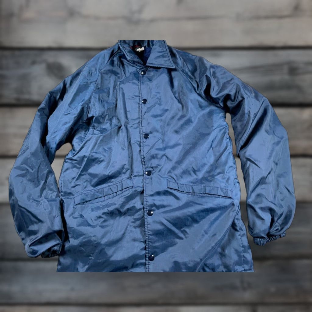Dunbrooke VTG Dunbrooke Jacket Deep Pile Fleece Lined Blue Dark Blue Snap Button Adult 36 Regular Men Vintage Casual Workwear Size US XXS / EU 40 - 1 Thumbnail