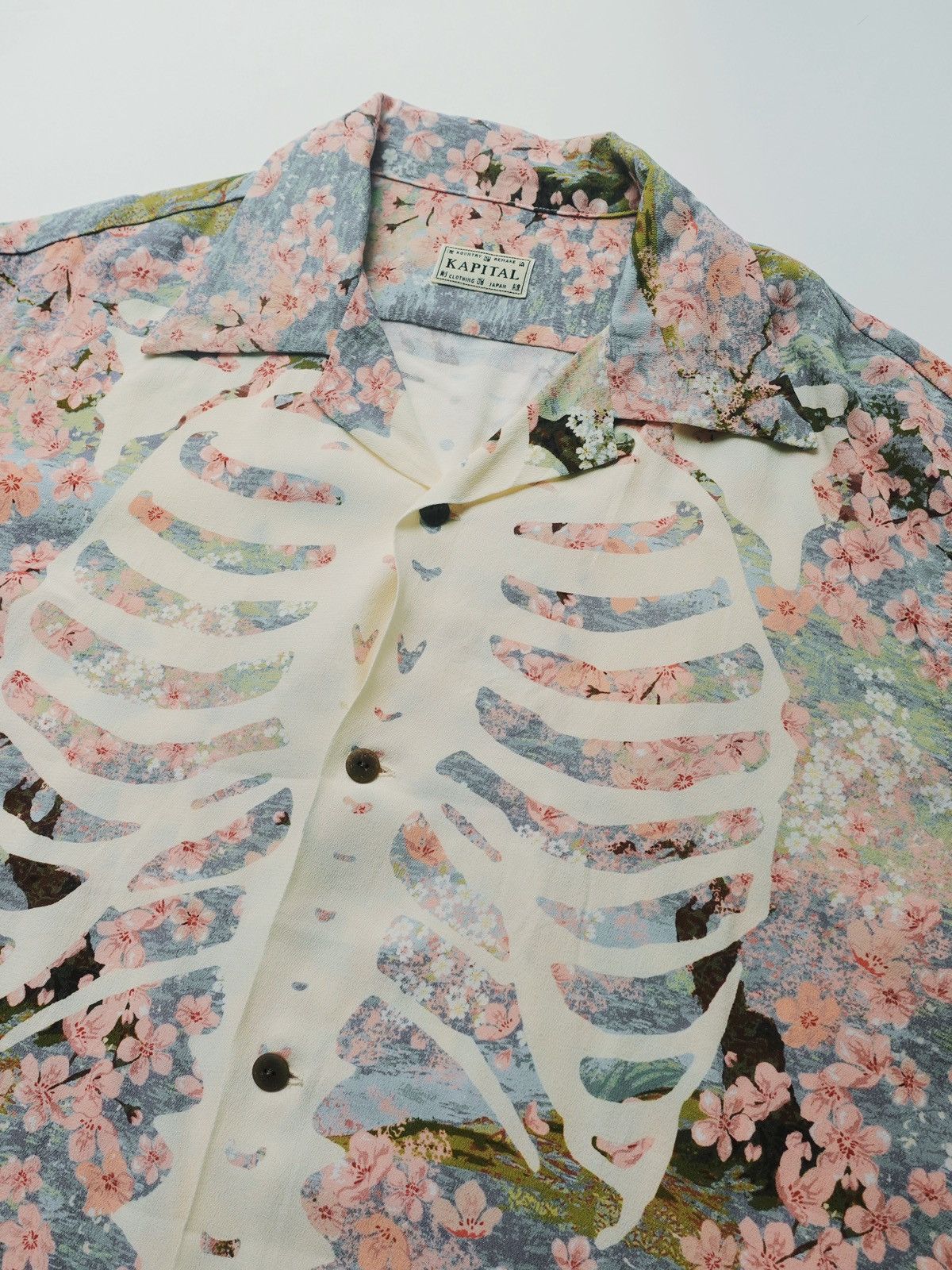 Kapital KAPITAL Sakura-Bone Aloha Shirt Size 4 (XL) Rayon Sax Size US XL / EU 56 / 4 - 1 Thumbnail