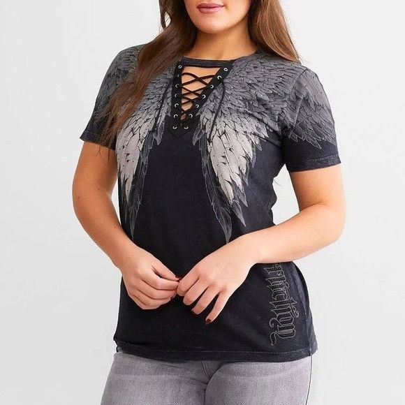 Affliction Women's Affliction Age Of Winter BLACK LAVA WASH T-Shirt M Size M / US 6-8 / IT 42-44 - 2 Thumbnail