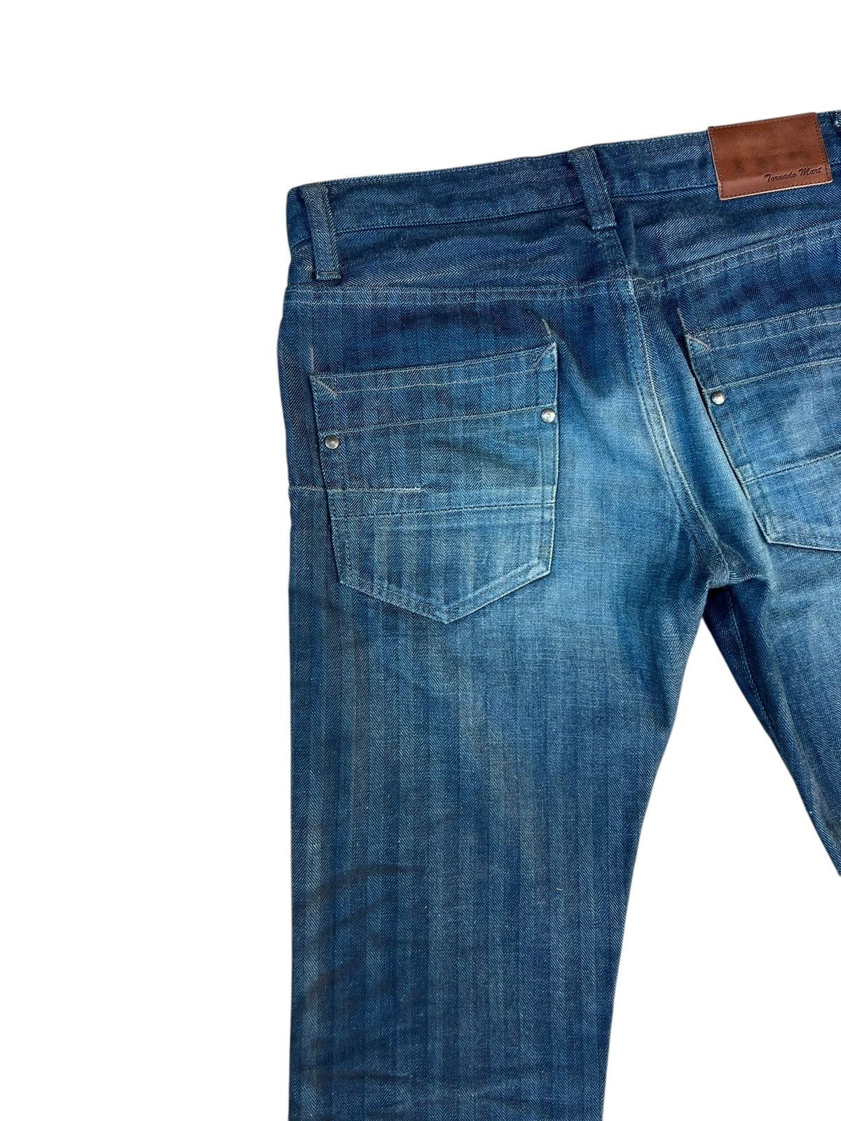 Tornado Mart Tornado Mart Striped HBT Waxed Denim Flare Jeans Size US 29 - 15 Thumbnail