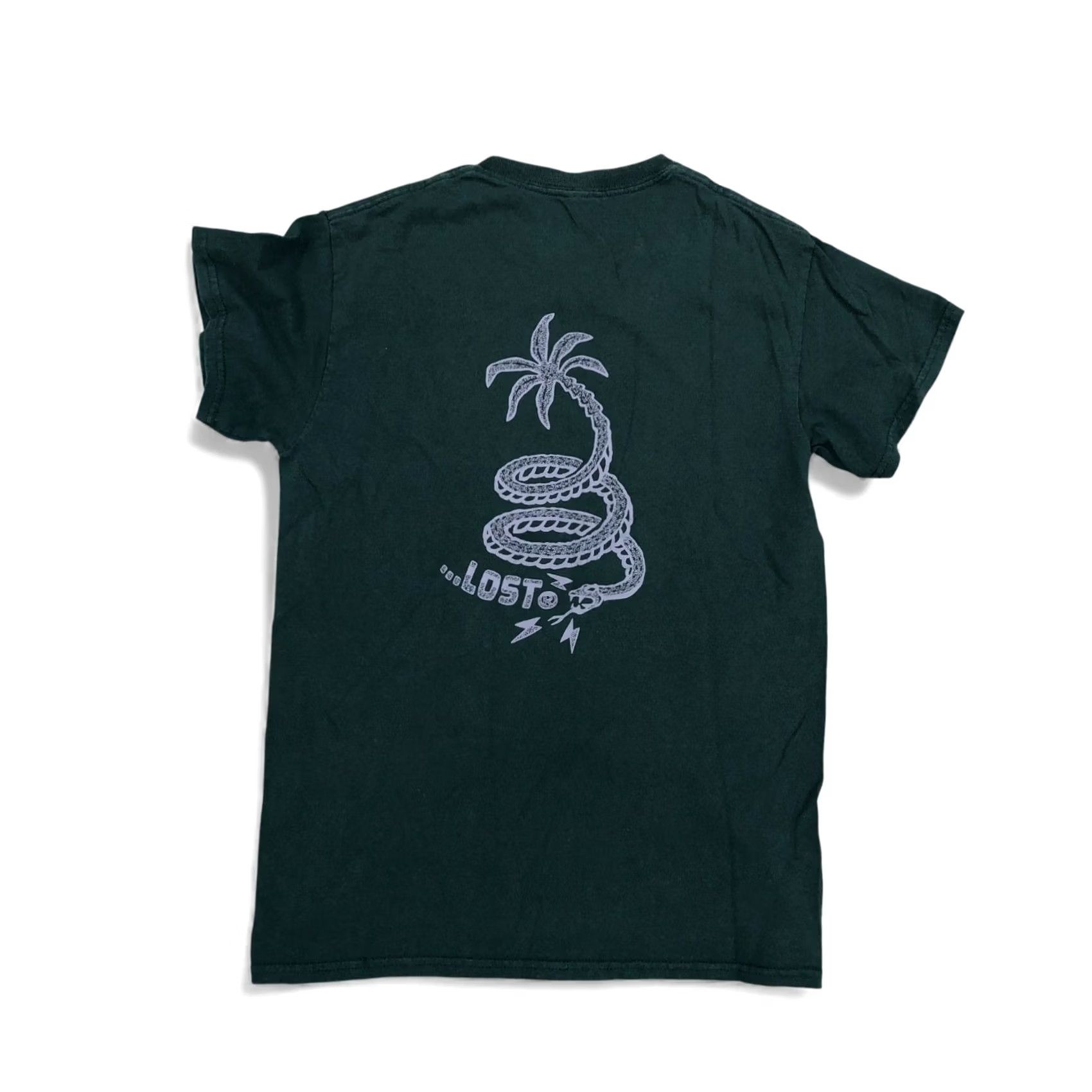 Vintage LOST ENTERPRISES Tropical Snake T Shirt Men's SMALL Green Crew Short Sleeve Shirts Size US S / EU 44-46 / 1 - 2 Thumbnail