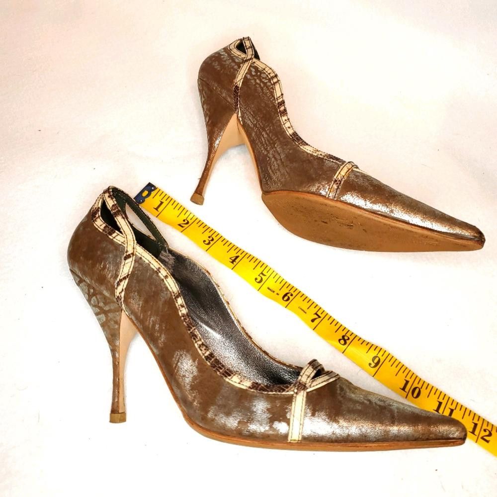 Miu Miu Miu Miu Distressed Leather Size 7.5 Heels Size US 7.5 / IT 37.5 - 10 Thumbnail