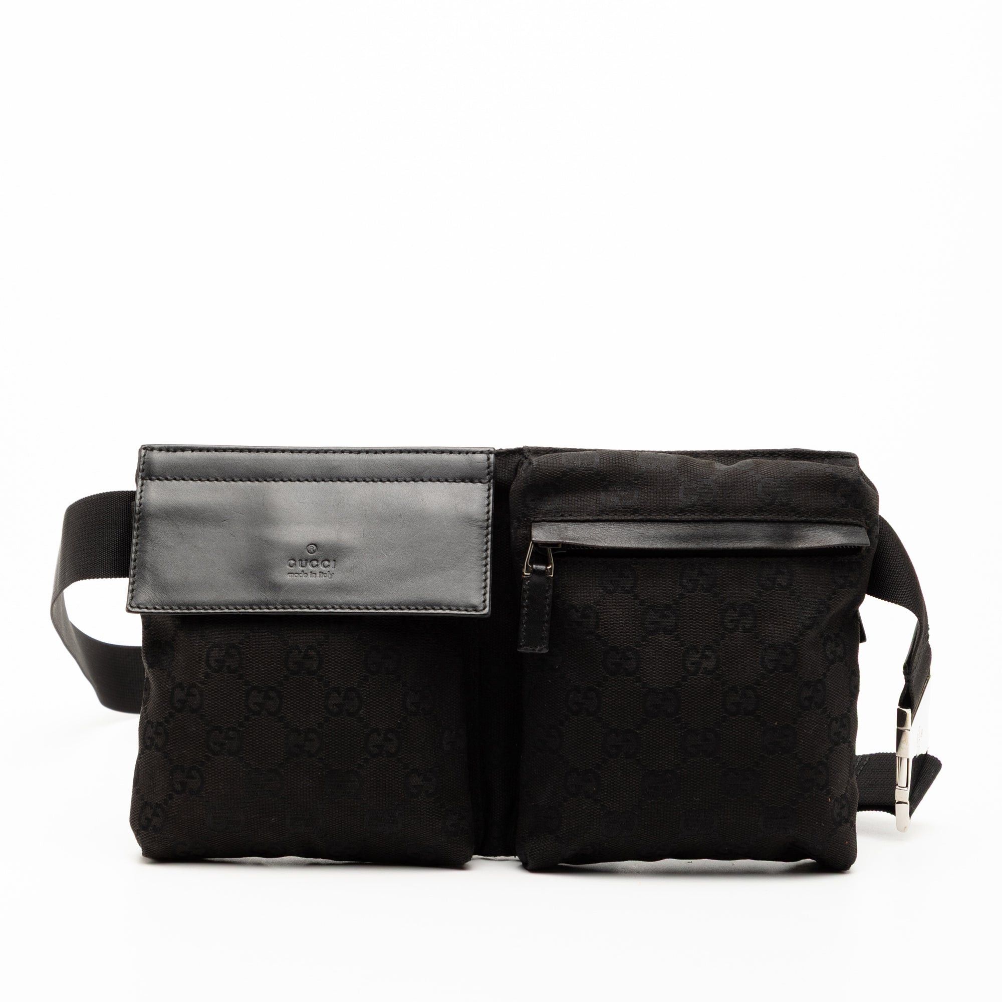 Gucci GG Canvas Double Pocket Belt Bag Size ONE SIZE - 1 Thumbnail