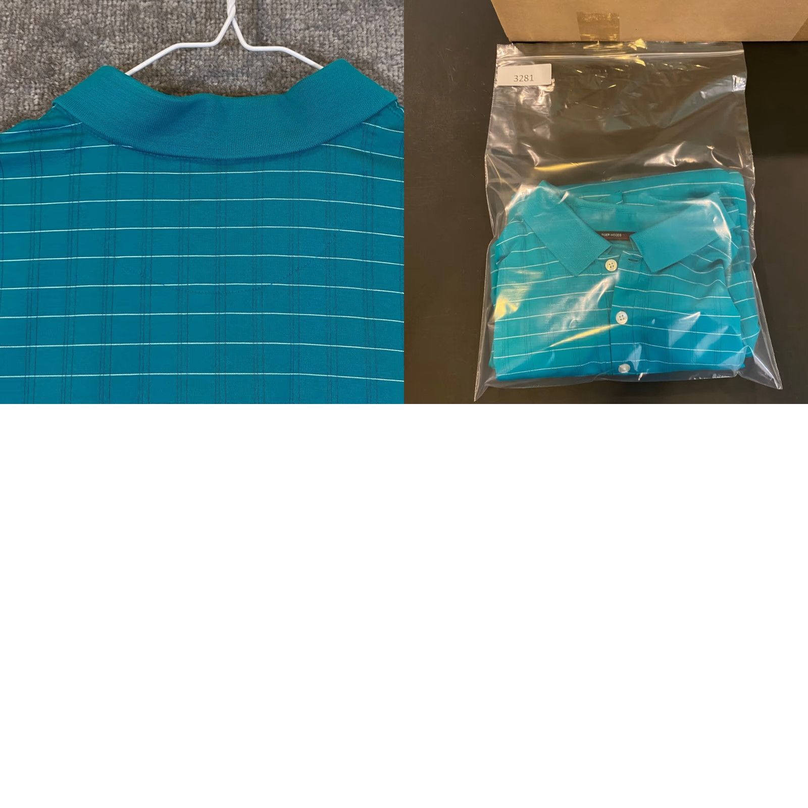 Nike Nike Tiger Woods Polo Shirt Mens Large Turquoise Blue Dri-Fit S/S Poly Blend Size US L / EU 52-54 / 3 - 8 Thumbnail