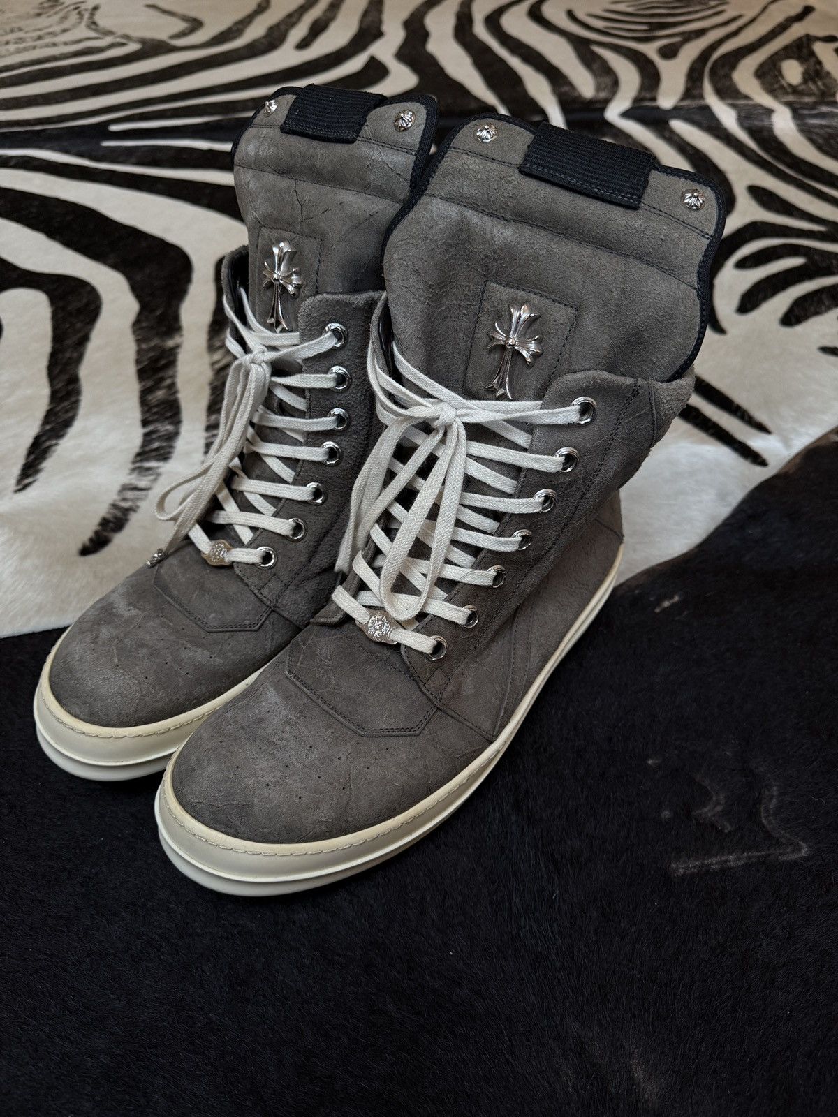 Rick owens geobasket chrome heart hotsell