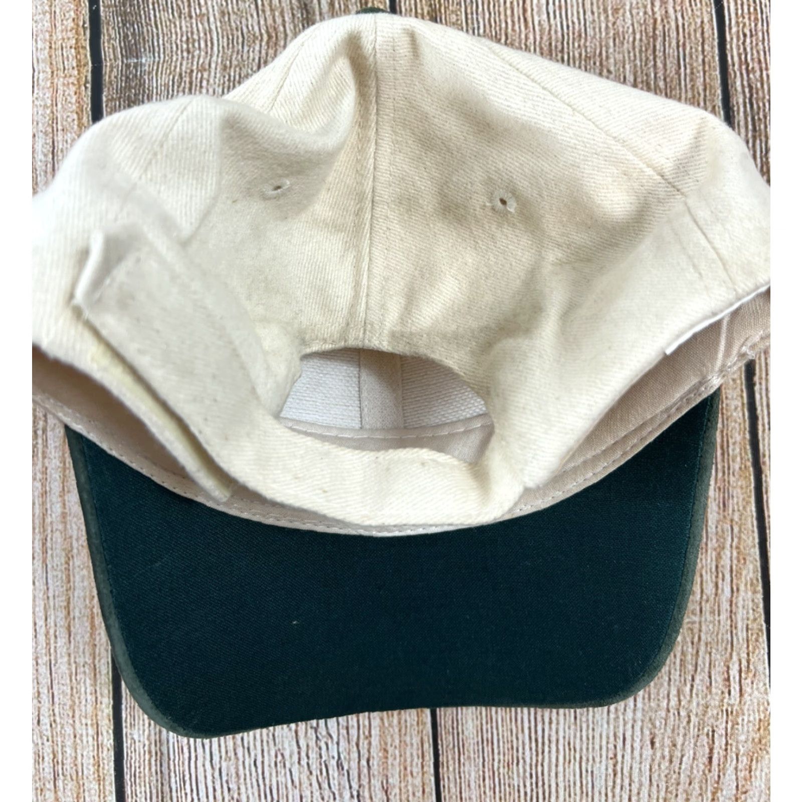 Vintage HaT Australia Tan Green Suede Brim Hat Adjustable Strap Baseball Cap Suede Green Adjustable Men Boys Mens Hat Cap Size ONE SIZE - 6 Thumbnail