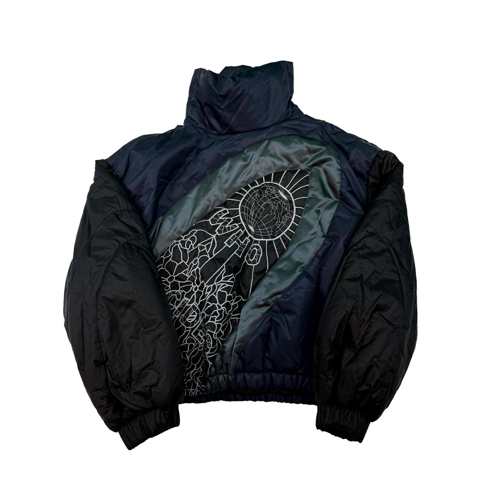 Who Decides War WDW Puffer Diagnol Glass Navy Jacket Size US M / EU 48-50 / 2 - 1 Thumbnail