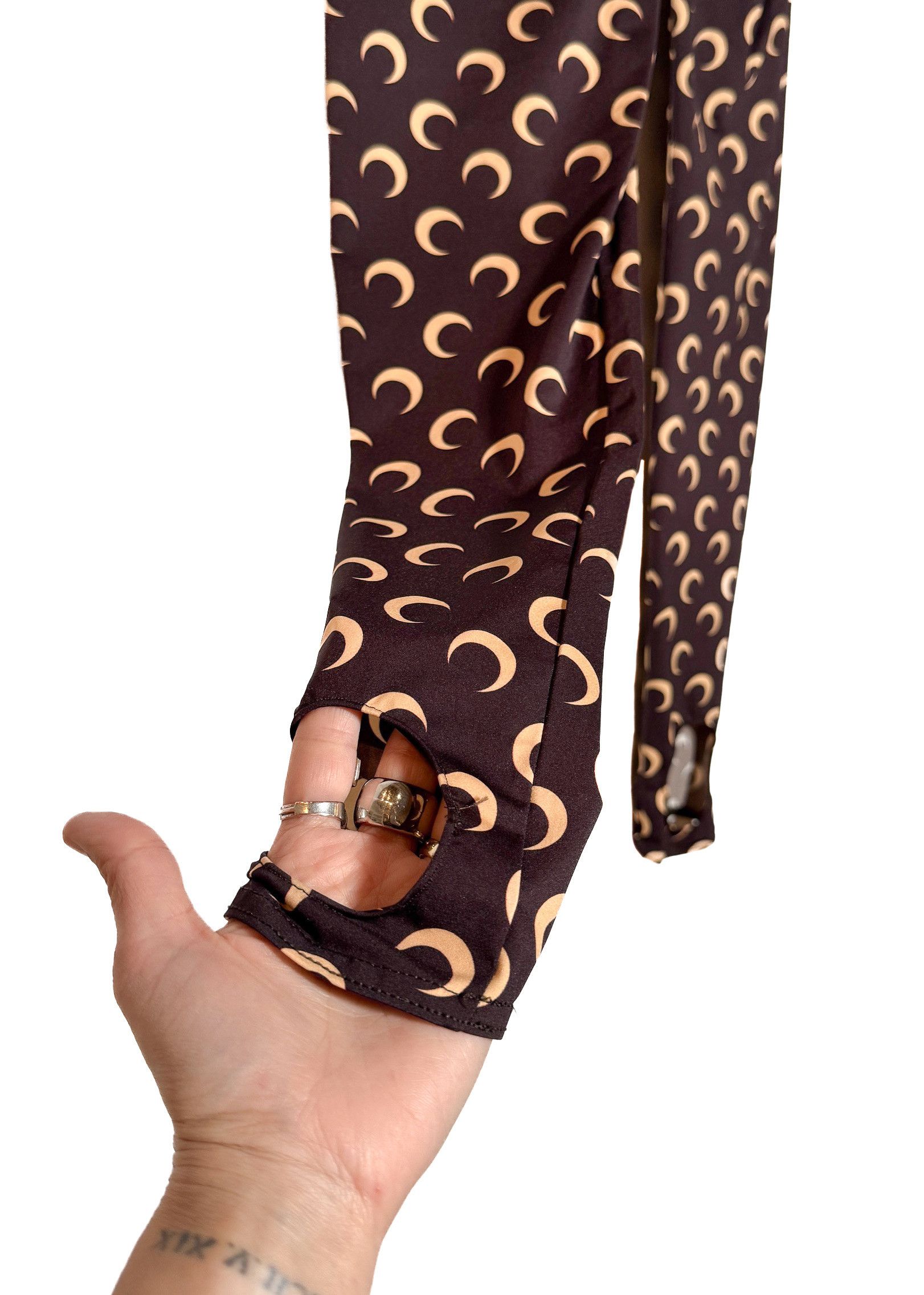 Marine Serre Marine Serre Borderline Brown Moon Crescent Leggings Size 26" / US 2 / IT 38 - 6 Thumbnail