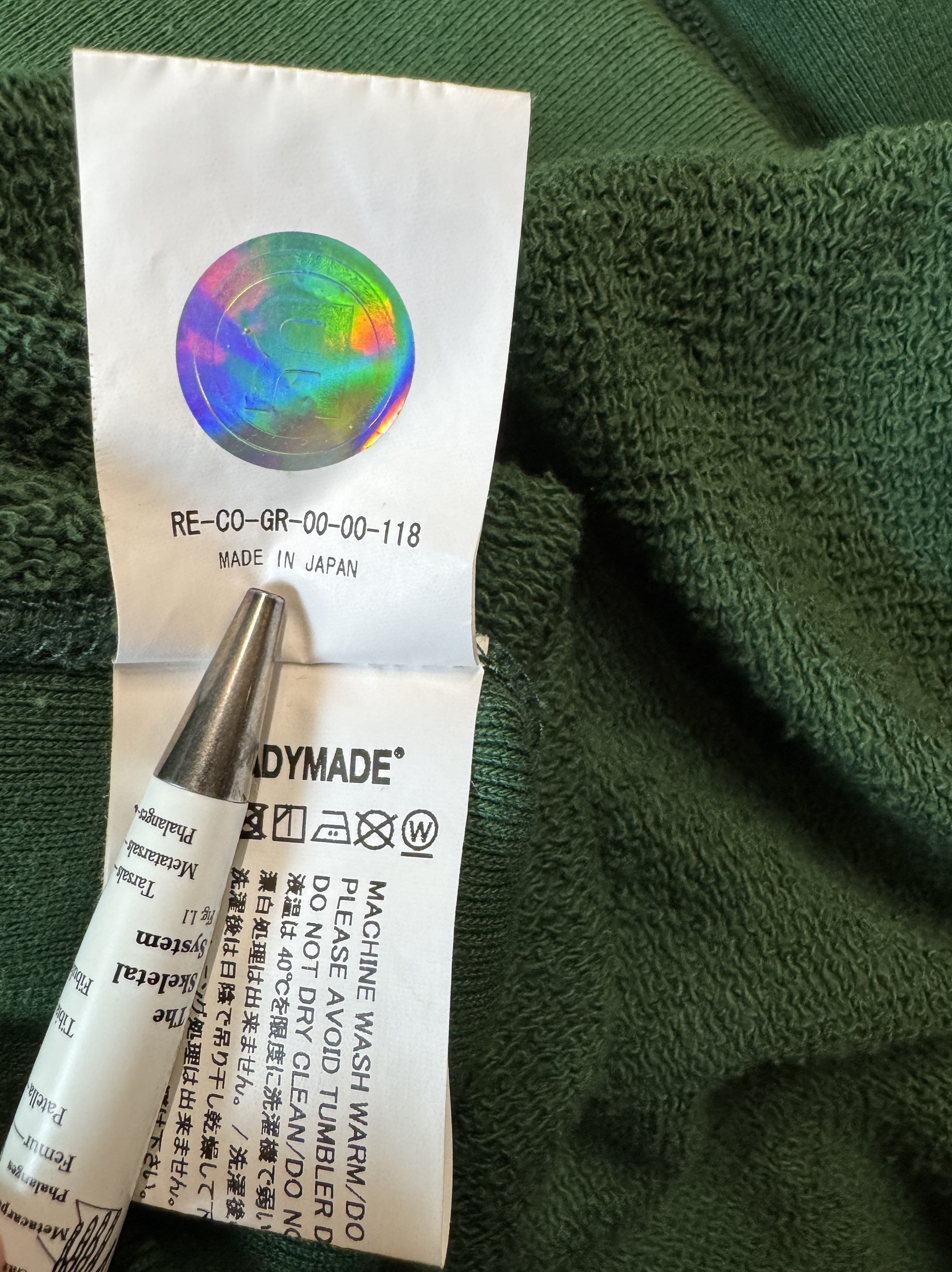 READYMADE READYMADE 'PIONCHAM' HOODIE - CHAMPION REMAKE GREEN TTS MED Size US M / EU 48-50 / 2 - 13 Thumbnail