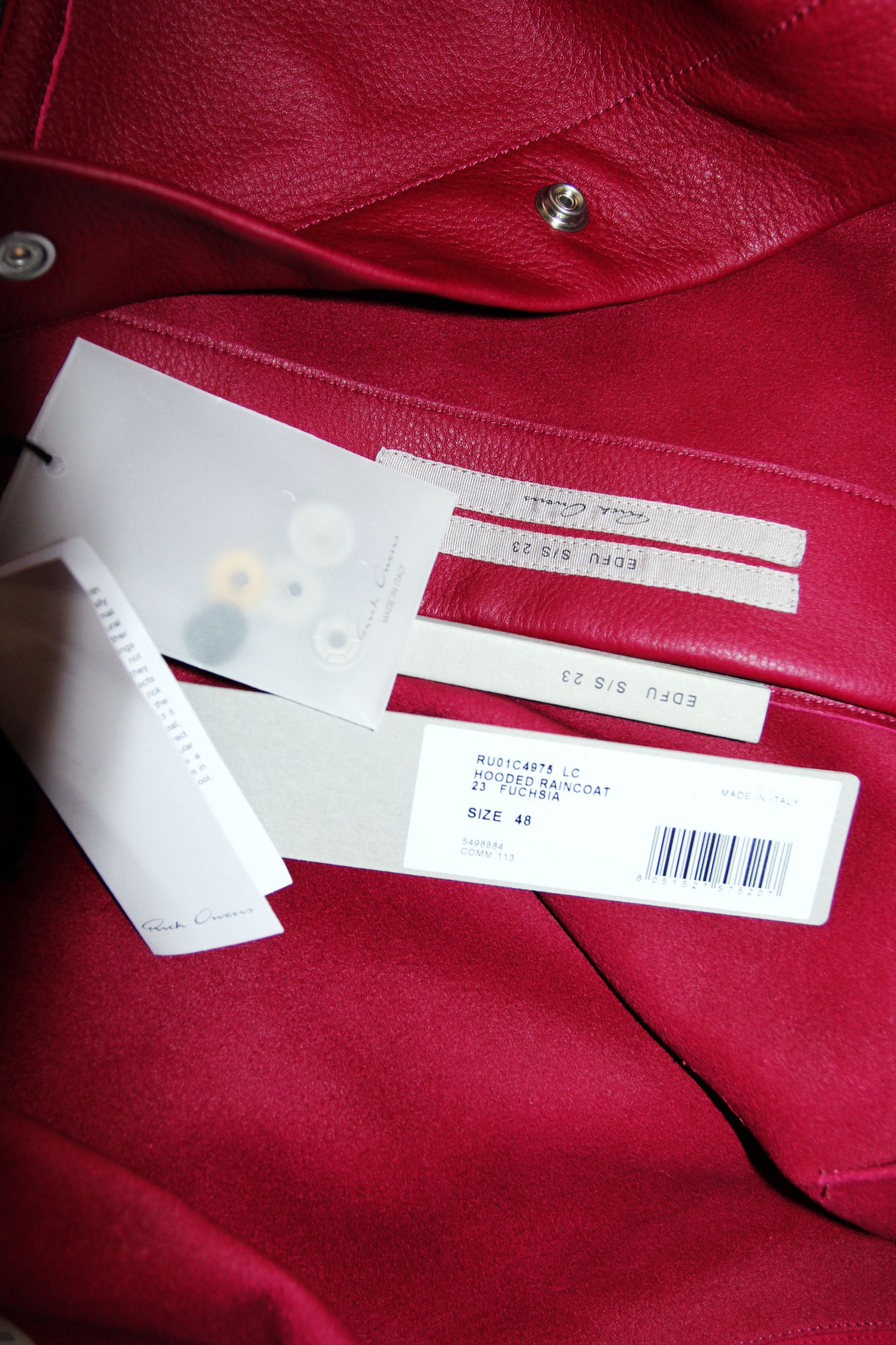 Rick Owens BNWT SS23 RICK OWENS "EDFU" HOODED RAINCOAT 48 Size US M / EU 48-50 / 2 - 8 Thumbnail