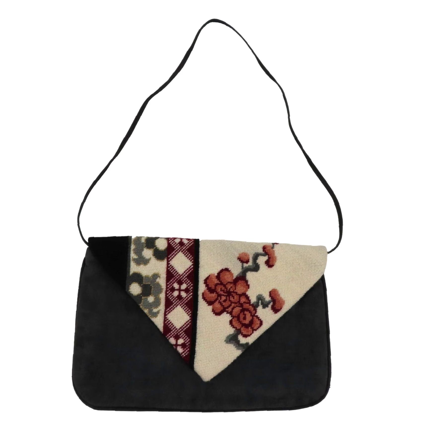 Vintage VINTAGE Moon Bags Patricia Smith Needlepoint Cherry Blossom Flower Crossbody Bag Purse Size ONE SIZE - 2 Thumbnail