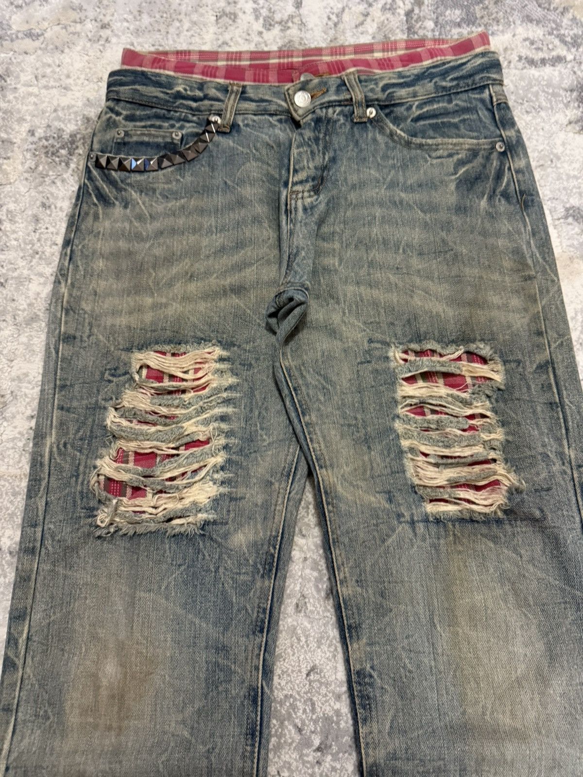 Hysteric Glamour Hysteric Glamour Style Studded Distressed Double Waist Jeans Size US 30 / EU 46 - 3 Thumbnail