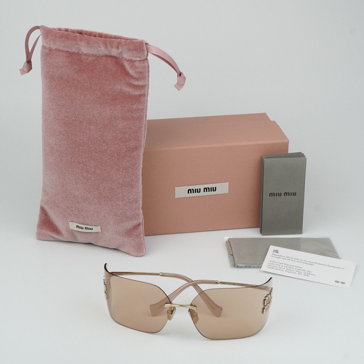 Miu Miu NEW Miu Miu MU54YS ZVN20F RUNWAY Rimless Women Sunglasses Size ONE SIZE - 12 Thumbnail