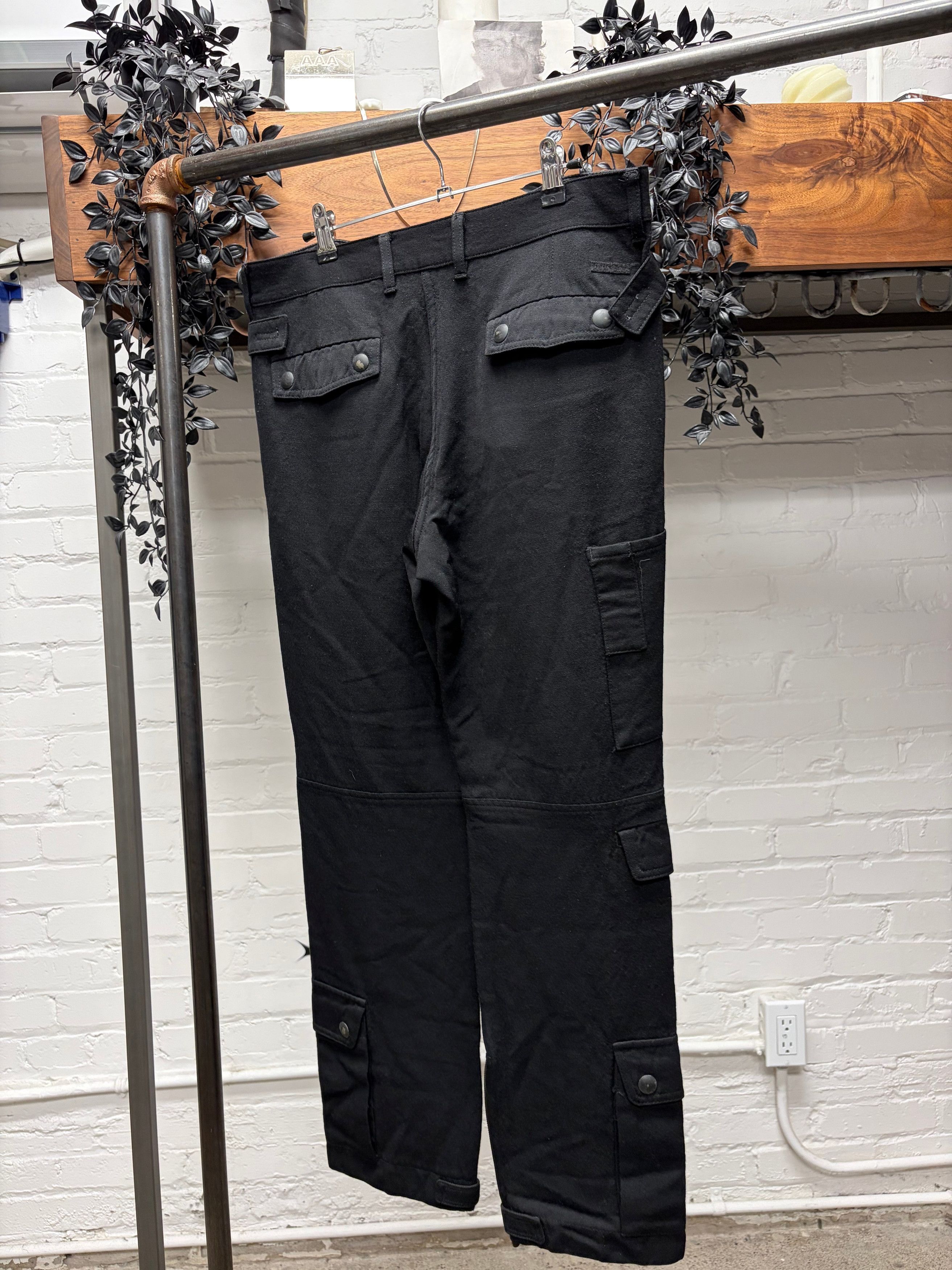Bottega Veneta Black Zipper Fly Military Cargo Pants