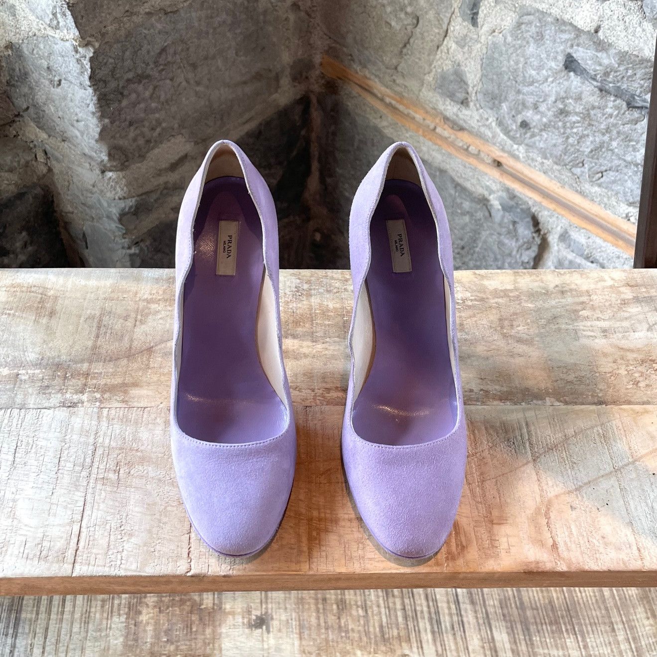 Prada Prada Lilac Suede Scallop Pumps Size US 7 / IT 37 - 2 Thumbnail