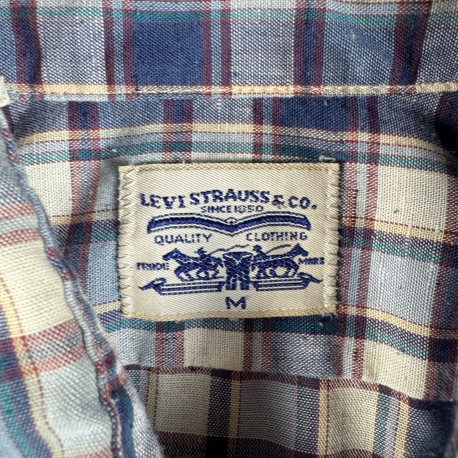 Levi's Vintage 70s Levi’s White Tab Plaid Shirt Men’s Medium USA Size US M / EU 48-50 / 2 - 7 Thumbnail