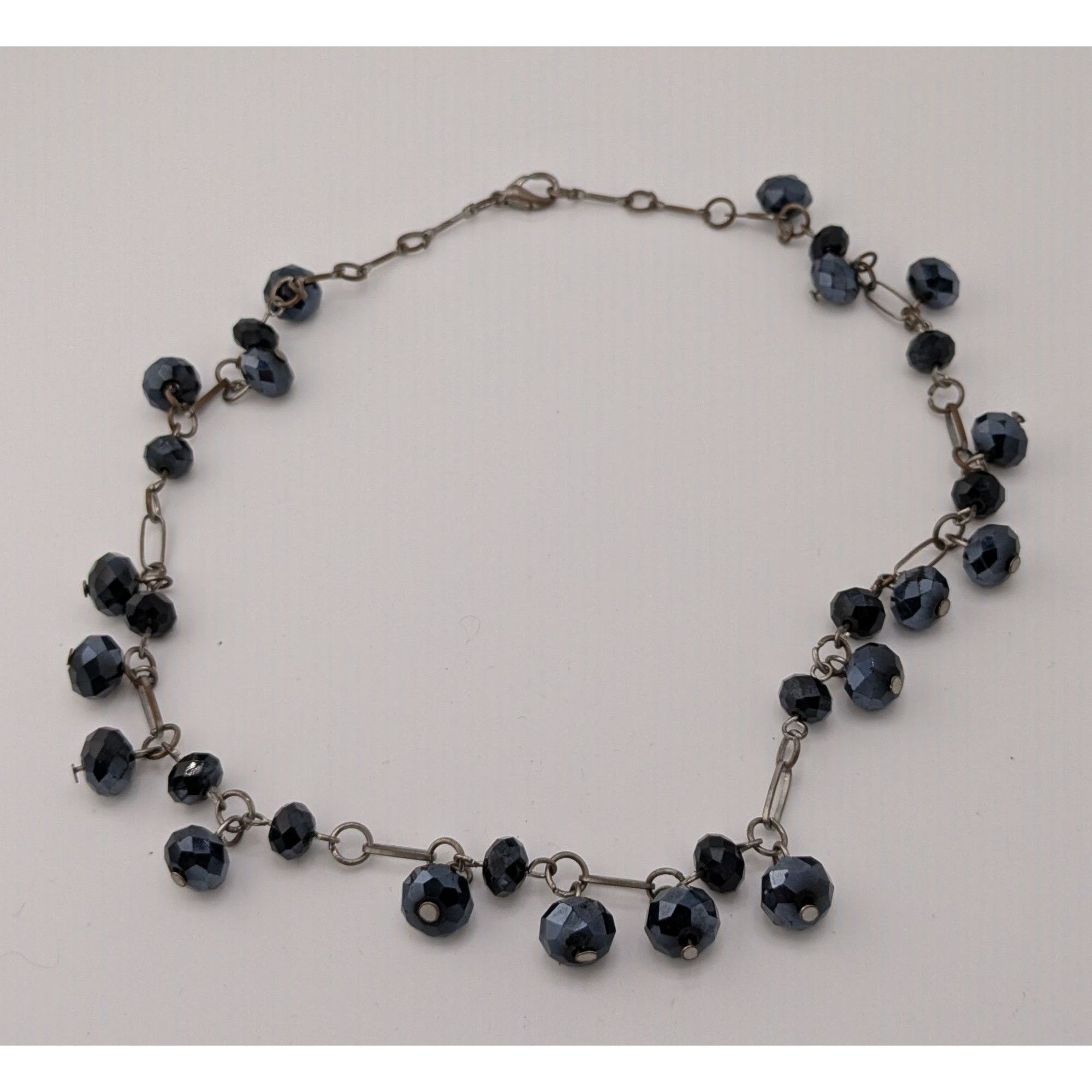 Other Handmade Glam Goth Black Beaded Necklace With Faceted Glass Size ONE SIZE - 3 Thumbnail