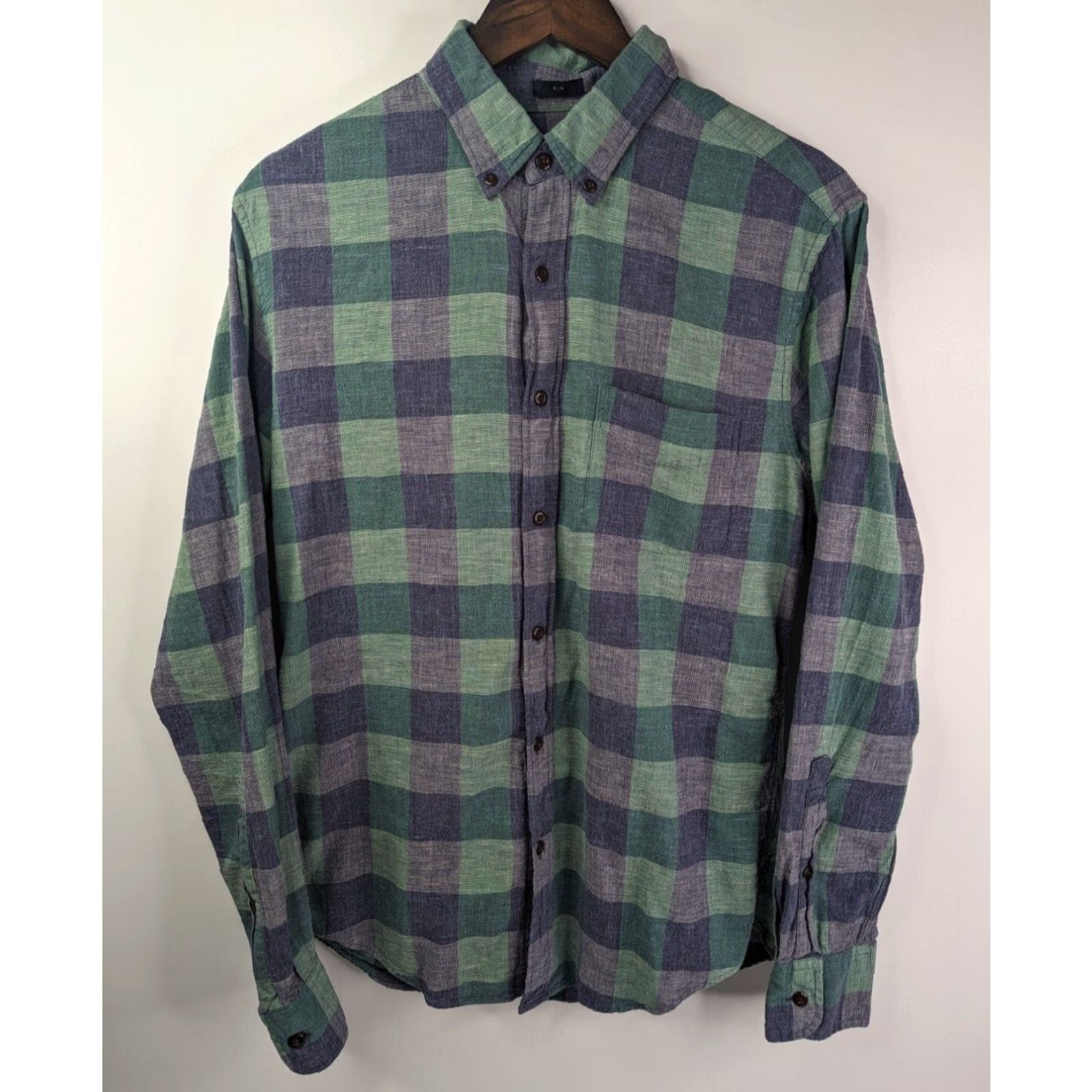 J.Crew J.Crew Button-Up Shirt Men Slim Fit Plaid Long Sleeve Blue Green Size US M / EU 48-50 / 2 - 2 Thumbnail