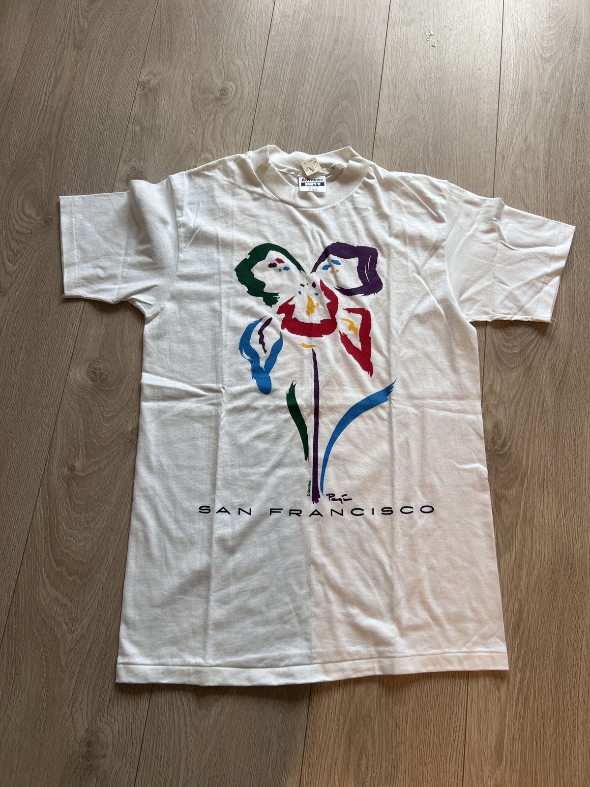 Other Vintage SAN Francisco Flower Art T Shirt 80s 90s Made In USA Size US M / EU 48-50 / 2 - 2 Thumbnail