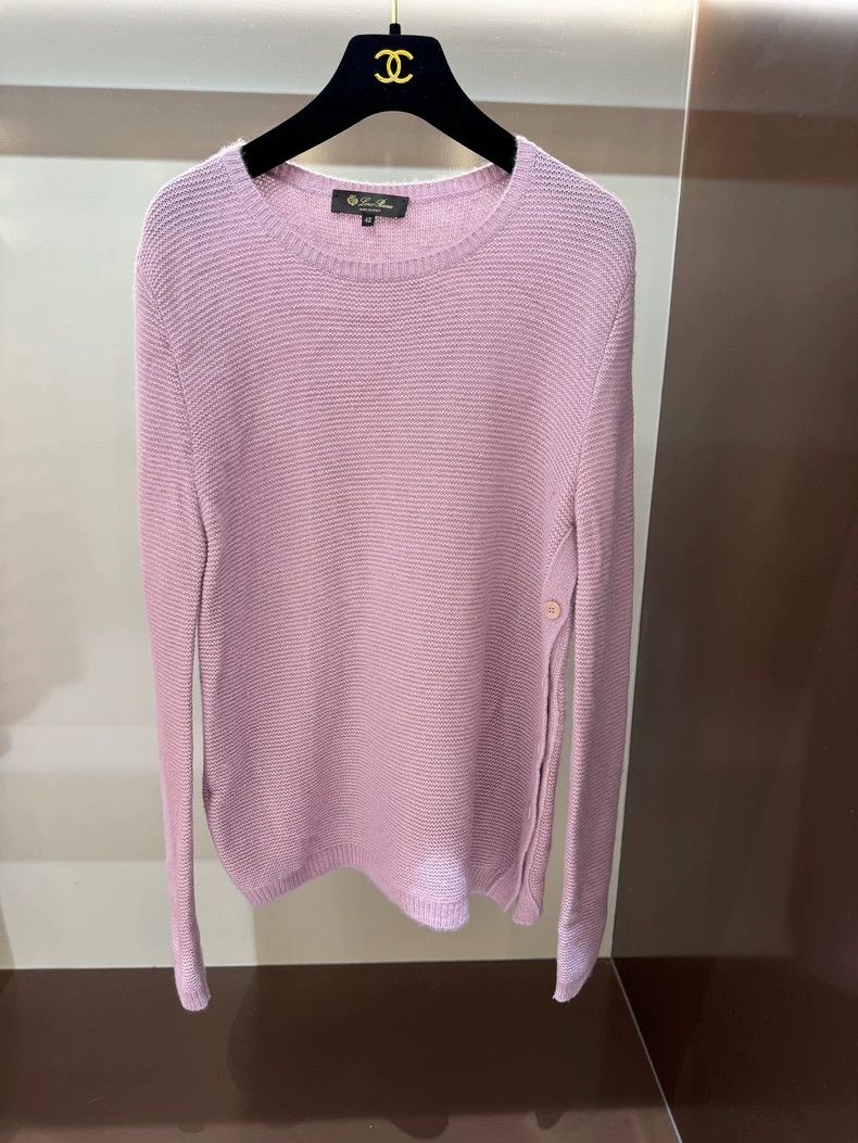 Loro Piana LORO PIANA Pink side buttoned cashmere sweater Size M / US 6-8 / IT 42-44 - 1 Thumbnail