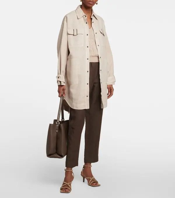 Brunello Cucinelli o1y0725 Denim Jacket in Beige Size XS / US 0-2 / IT 36-38 - 7 Thumbnail