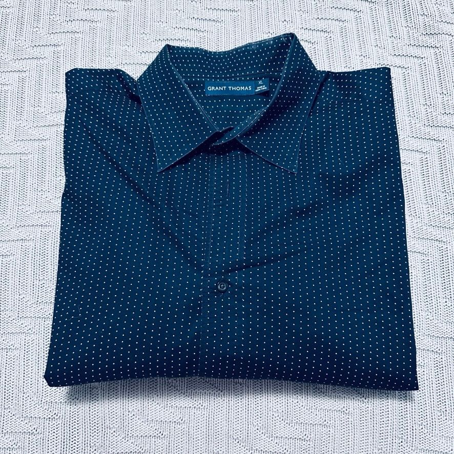 Grant Thomas Grant Thomas navy polka dot button down Size US XL / EU 56 / 4 - 1 Thumbnail